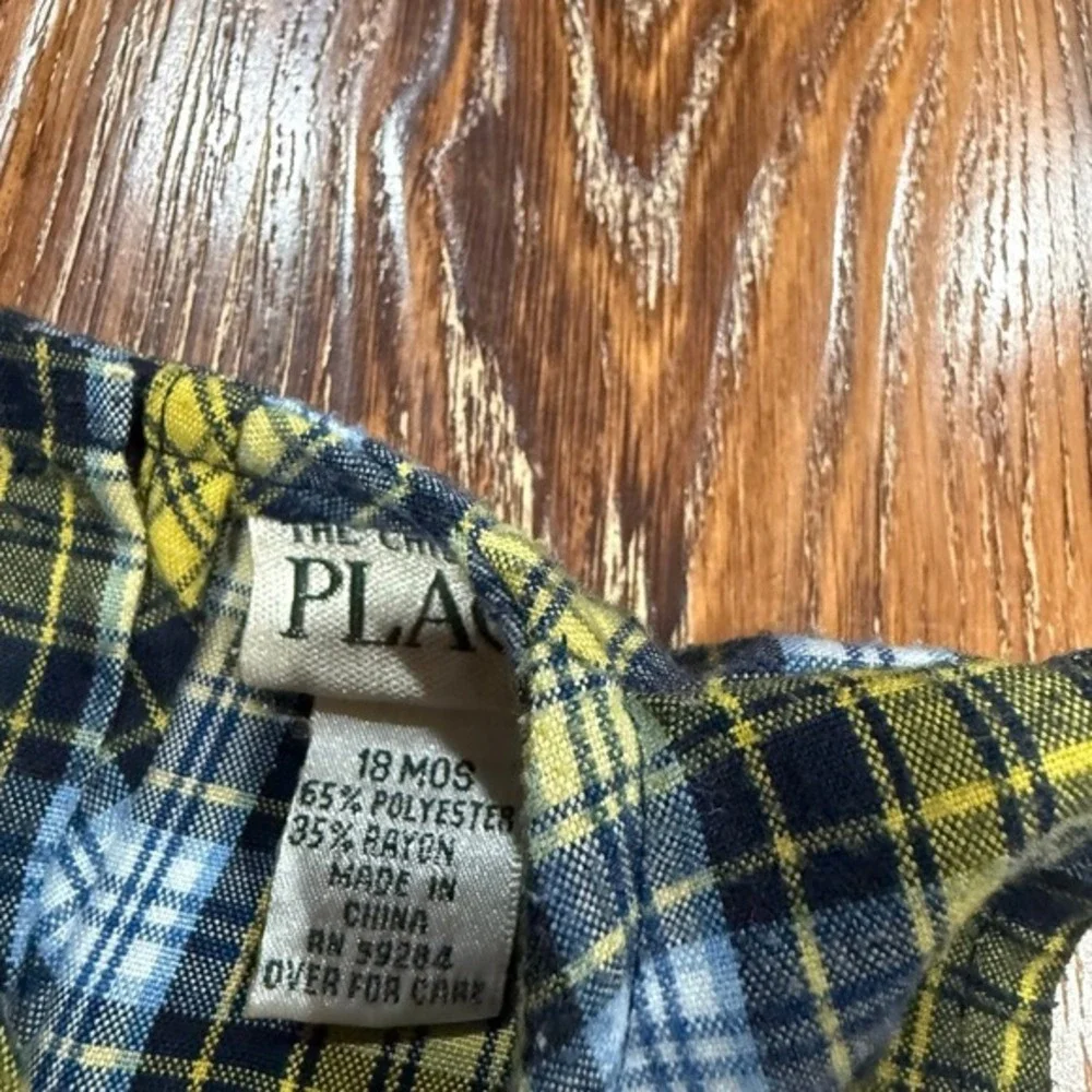 VTG OshKosh B'gosh & Childrens Place Plaid‎ Dress Bundle Red Yellow Girls 18-24M